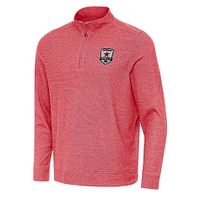 Men's Antigua Heather Sacramento Republic FC Tidy Quarter-Zip Hoodie