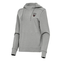 Women's Antigua Heather Gray San Antonio FC Justice Pullover Hoodie
