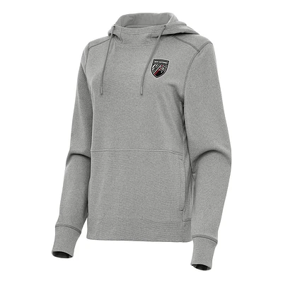 Women's Antigua Heather Gray San Antonio FC Justice Pullover Hoodie