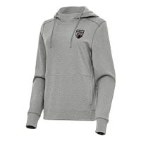 Women's Antigua Heather Gray San Antonio FC Justice Pullover Hoodie