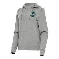 Women's Antigua Heather Gray Colorado Springs Switchbacks FC Justice Pullover Hoodie
