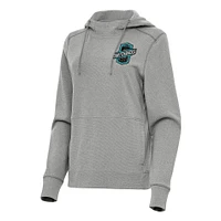 Women's Antigua Heather Gray Colorado Springs Switchbacks FC Justice Pullover Hoodie