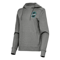 Women's Antigua Heather Black Colorado Springs Switchbacks FC Justice Pullover Hoodie