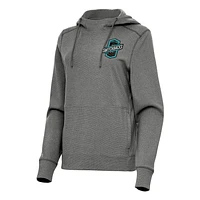Women's Antigua Heather Black Colorado Springs Switchbacks FC Justice Pullover Hoodie