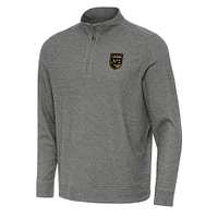 Men's Antigua Heather Birmingham Legion FC Subtle Quarter-Zip Sweatshirt
