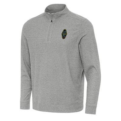 Men's Antigua Heather Las Vegas Lights FC Subtle Quarter-Zip Sweatshirt