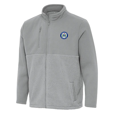 Men's Antigua  Gray Hartford Athletic Daily Fused Full-Zip Jacket