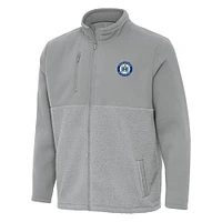 Men's Antigua  Gray Hartford Athletic Daily Fused Full-Zip Jacket