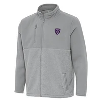Men's Antigua  Gray Louisville City FC Daily Fused Full-Zip Jacket