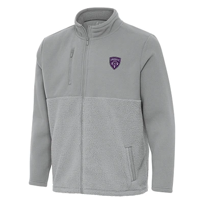 Men's Antigua  Gray Louisville City FC Daily Fused Full-Zip Jacket