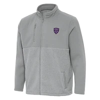 Men's Antigua  Gray Louisville City FC Daily Fused Full-Zip Jacket
