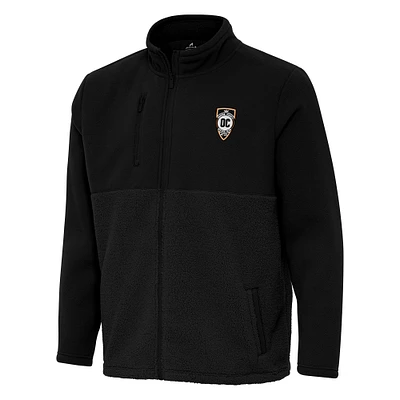 Men's Antigua  Black Orange County SC Daily Fused Full-Zip Jacket