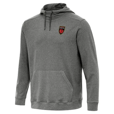 Men's Antigua Heather Black Phoenix Rising FC Cloud Pullover Hoodie