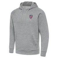 Men's Antigua Heather Gray Indy Eleven  Big & Tall Victory Pullover Hoodie