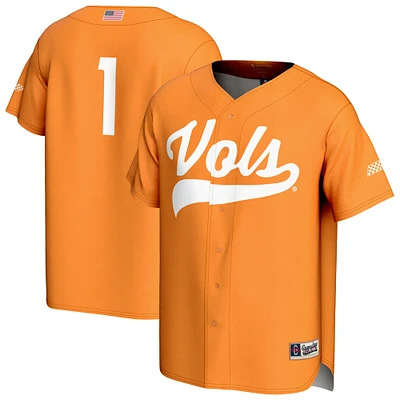 Unisex GameDay Greats #1 Tennessee Orange Volunteers Lightweight Baseball Fashion Jersey