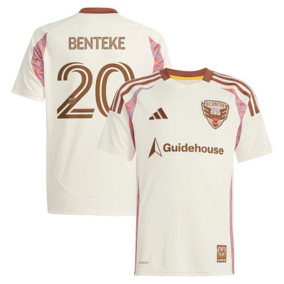 Youth adidas Christian Benteke Natural D.C. United 2025 The Soul Kit Replica Player Jersey