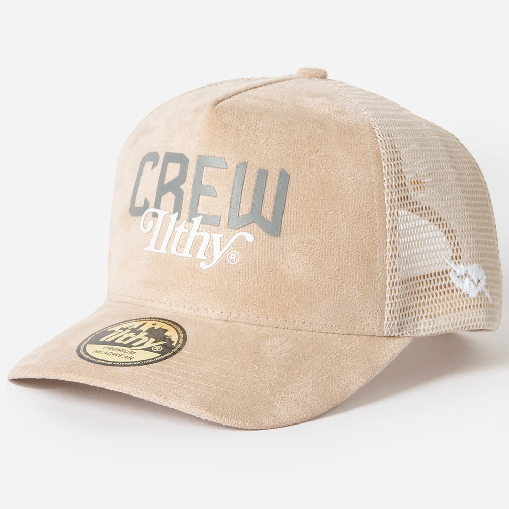 Unisex Tan ILTHY x Columbus Crew Premium Suede Trucker Hat