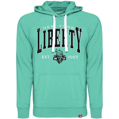 Unisex Sportiqe Mint New York Liberty Olsen Raglan Tri-Blend Pullover Hoodie
