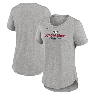 Women's Nike Heather Gray 2025 MLB All-Star Game Wordmark Tri-Blend T-Shirt