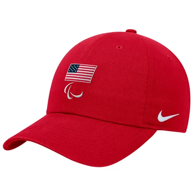 Youth Nike Red U.S. Paralympics Crest Logo Club Adjustable Hat