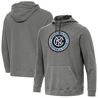 Men's Antigua Heather New York City FC Cloud Pullover Hoodie