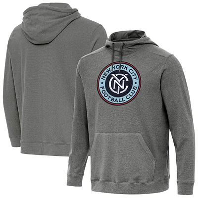 Men's Antigua Heather New York City FC Cloud Pullover Hoodie