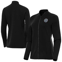 Women's Antigua  Black New York City FC Continual Full-Zip Jacket