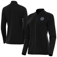 Women's Antigua  Black New York City FC Continual Full-Zip Jacket