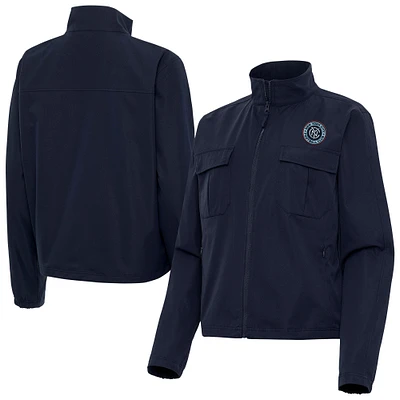 Women's Antigua  Navy New York City FC Even Par Full-Zip Jacket