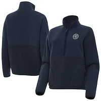 Women's Antigua  Navy New York City FC Figure Half-Zip Pullover