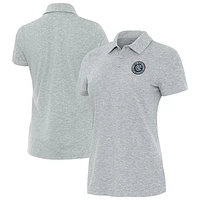 Women's Antigua Heather Gray New York City FC Matter Polo