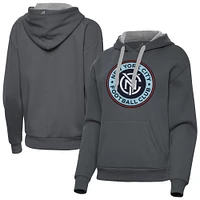 Women's Antigua  Charcoal New York City FC Victory Pullover Hoodie