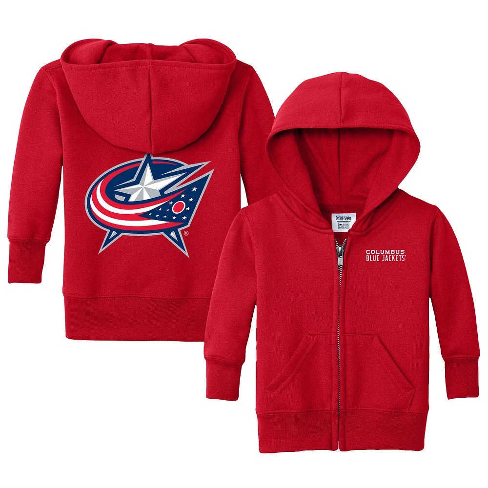 Infant Chad & Jake Red Columbus Blue Jackets Logo Full-Zip Hoodie