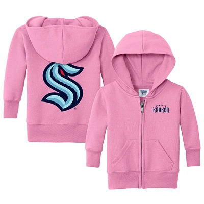 Infant Chad & Jake Pink Seattle Kraken Logo Full-Zip Hoodie