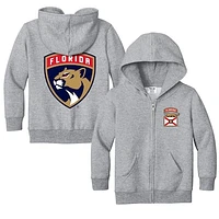 Toddler Chad & Jake Heather Gray Florida Panthers Logo Full-Zip Hoodie Jacket