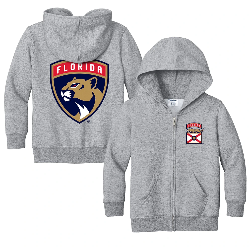 Toddler Chad & Jake Heather Gray Florida Panthers Logo Full-Zip Hoodie Jacket