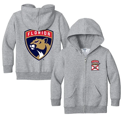 Toddler Chad & Jake Heather Gray Florida Panthers Logo Full-Zip Hoodie Jacket