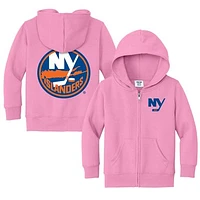 Toddler Chad & Jake Pink New York Islanders Logo Full-Zip Hoodie Jacket