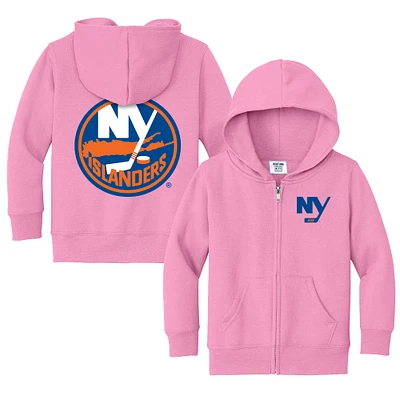 Toddler Chad & Jake Pink New York Islanders Logo Full-Zip Hoodie Jacket