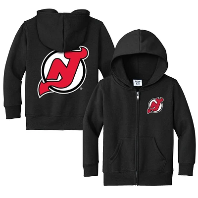 Toddler Chad & Jake Black New Jersey Devils Logo Full-Zip Hoodie Jacket