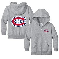 Toddler Chad & Jake Heather Gray Montreal Canadiens Logo Full-Zip Hoodie Jacket
