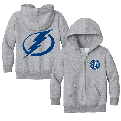 Toddler Chad & Jake Heather Gray Tampa Bay Lightning Logo Full-Zip Hoodie Jacket