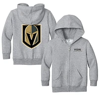 Toddler Chad & Jake Heather Gray Vegas Golden Knights Logo Full-Zip Hoodie Jacket