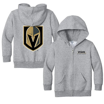 Toddler Chad & Jake Heather Gray Vegas Golden Knights Logo Full-Zip Hoodie Jacket