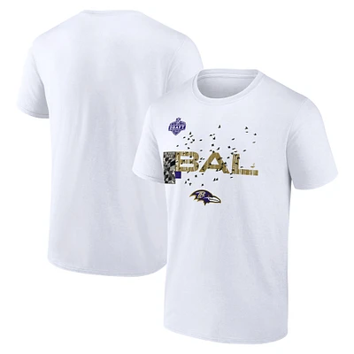 Men's White Baltimore Ravens 2025 NFL Draft T-Shirt