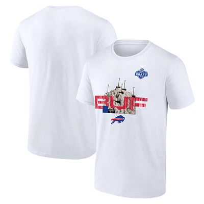 Men's White Buffalo Bills 2025 NFL Draft T-Shirt