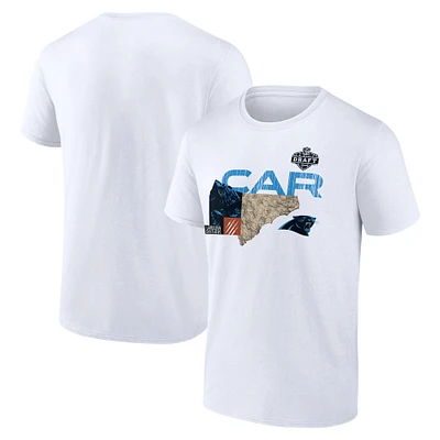 Men's White Carolina Panthers 2025 NFL Draft T-Shirt