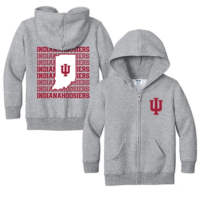 Toddler Chad & Jake Heather Gray Indiana Hoosiers  Retro Full-Zip Hoodie