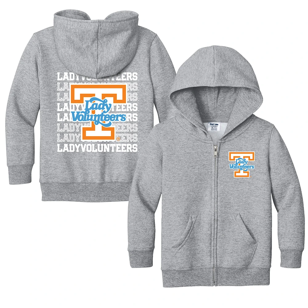 Toddler Chad & Jake Heather Gray Tennessee Volunteers Lady Retro Full-Zip Hoodie