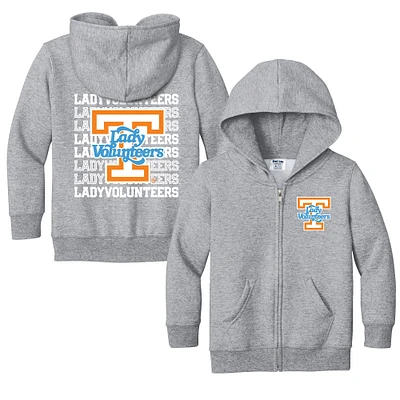 Toddler Chad & Jake Heather Gray Tennessee Volunteers Lady Retro Full-Zip Hoodie
